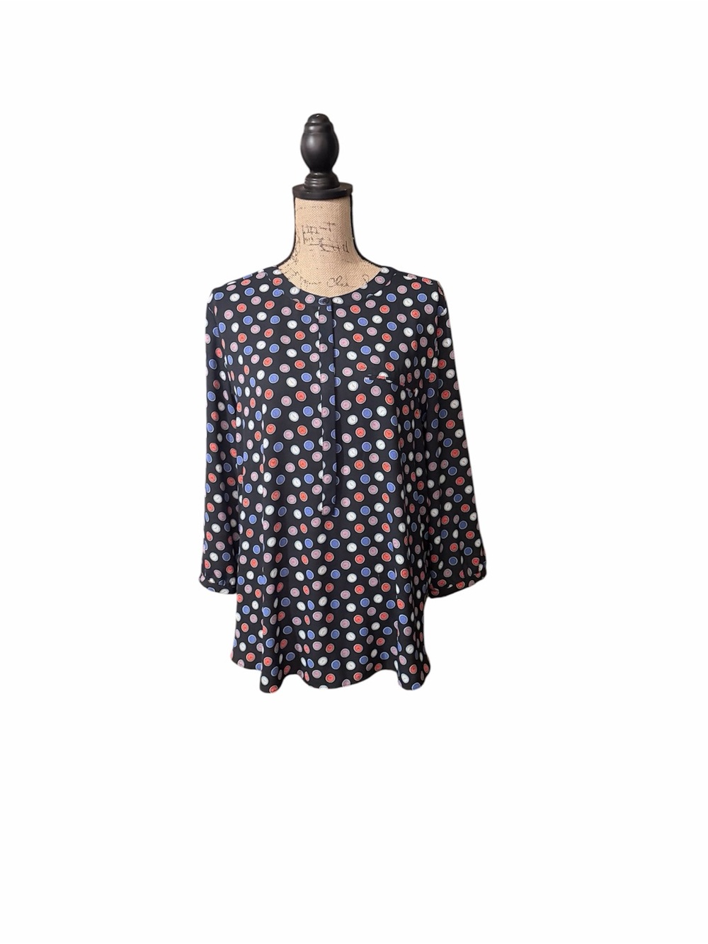 NYDJ Navy Clock print‎ Blouse